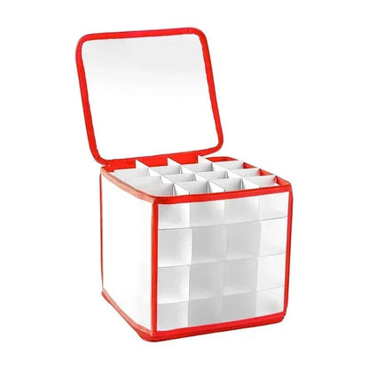 Translucent PP Christmas Ornament Storage Box 64 Grids Christmas Ball Storage Containers Holiday Xmas Ornaments Organizer