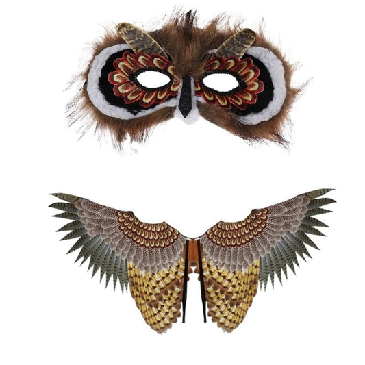 Owl Mask Owl Wings Halloween Birds-Wings Masquerade-Cosplay Props for Kid Girls H7EF