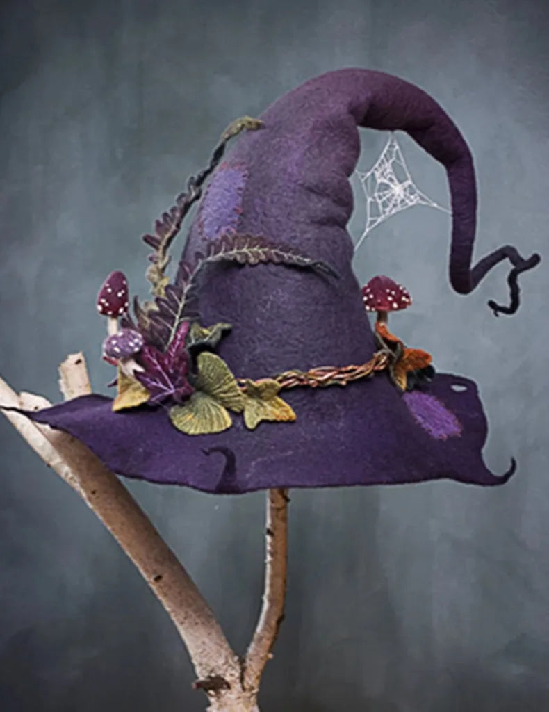 Halloween Carnival Cosplay Party Felt Witch Hats Adult Peaked Hat Props Decoration Magic Wizard Cap For Women Men Girls Gifts