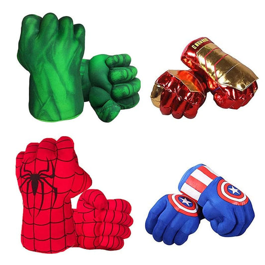 Child Spiderman Hulk America Iron Man Cosplay Gloves Superhero Hands for Kids Boy Girl Christmas Halloween Birthday Gifts