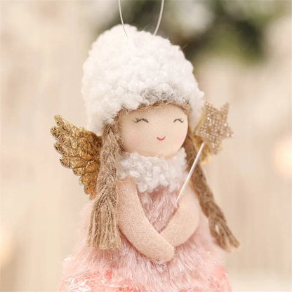 Pink Plush Angel Girls Doll Christmas Ornament: Home Decor Must-Have