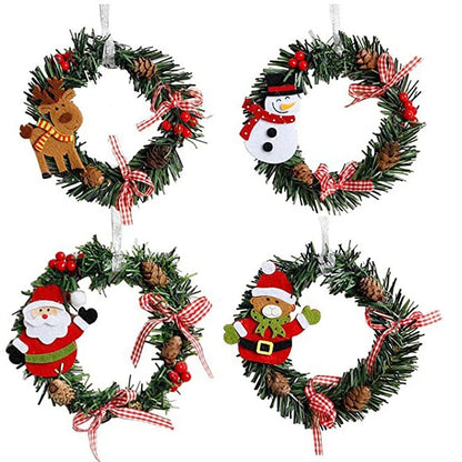 Mini Christmas Wreath Decor Wall Door Ornament Garland Xmas Party Decor