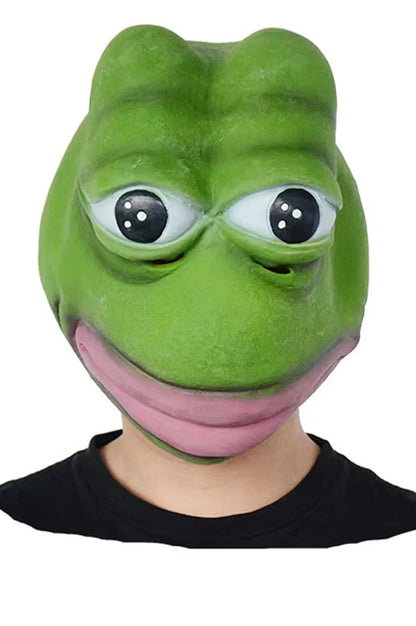 Frog head mask, funny animal rubber mask, latex costume accessories for party, Halloween, Christmas, masquerade, cosplay