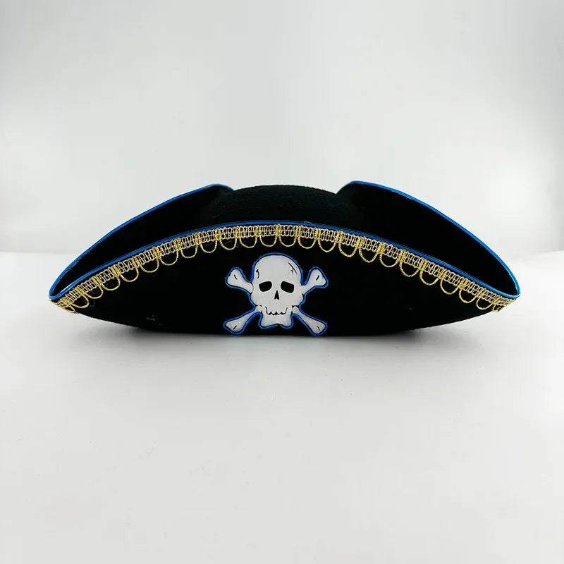 Halloween Cosplay Performance Costume Props Zombie Edge Pirate Boat Long Hat Led Glowing Skull Pirate Hat