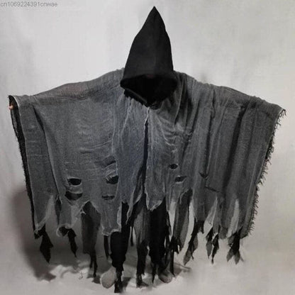 Cosplay Terror Ghost Zombie Skull Cloak Gothic Retro Hooded Cloak Capes Long Robes Jackets Coat Carnival Halloween Costume Y 2k