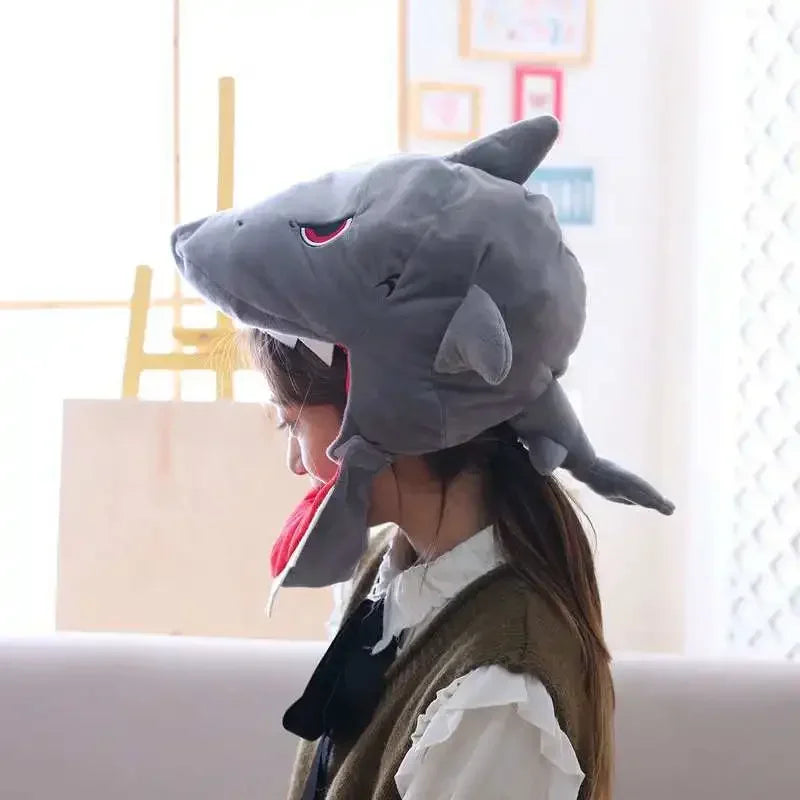 Cap Decor Coronet Headgear Headdress Funny Shark Dinosaur Toys PP Cotton Doll Cute Plush Toy Adult Plushs Hat