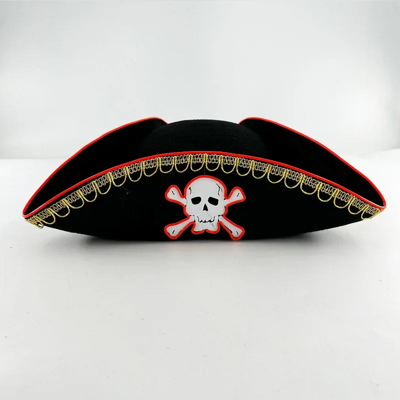 Halloween Cosplay Performance Costume Props Zombie Edge Pirate Boat Long Hat Led Glowing Skull Pirate Hat