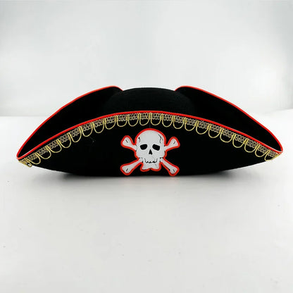 Halloween Cosplay Performance Costume Props Zombie Edge Pirate Boat Long Hat Led Glowing Skull Pirate Hat