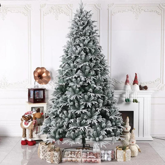 Artificial Green Christmas Tree, Full PE Leaves, Premium Encryption, Home Party Decoration, New Year Ornaments Slight Snow Tree