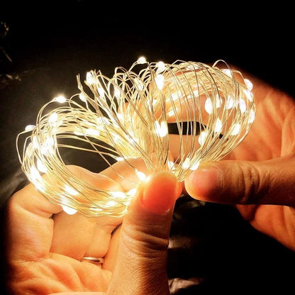 1/2/3/5/10M LED Copper Wire String Lights USB Fairy Lights Garland Lamps for Festival Wedding Party Outdoor Christmas Decoration
