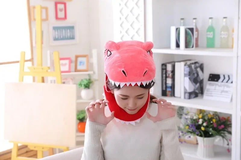 Cap Decor Coronet Headgear Headdress Funny Shark Dinosaur Toys PP Cotton Doll Cute Plush Toy Adult Plushs Hat