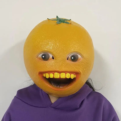 Funny Orange Headdress Cute Orange Latex Mask Halloween Carnival Funny Sand Sculpture Fruit Full Face Expression Pack Headgear