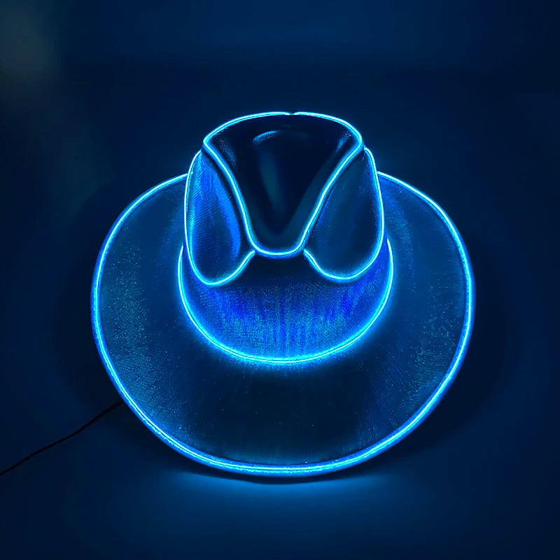 Luminous Fedora Hat Gentleman Performance Jazz Cap LED Glow Top Hat Birthday Wedding Christmas Halloween Party Costume Supplies