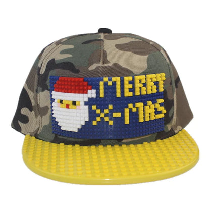 Cartoon Patchwork Baseball Caps DIY Blocks Snapback Hats Hip Hop Hat for Men Women Detachable Pixels Dad Hats Cap Kids Adults