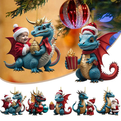 Animal Christmas Tree Decorations Cartoon Dragon Christmas Tree Hang Ornament Cute Animal Christmas Pendent For Home Car Pendant