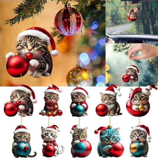2023 New Product Christmas Tree Creative Kitty Car Pendant Backpack Pendant Christmas Home Decoration Christmas DIY Decoration