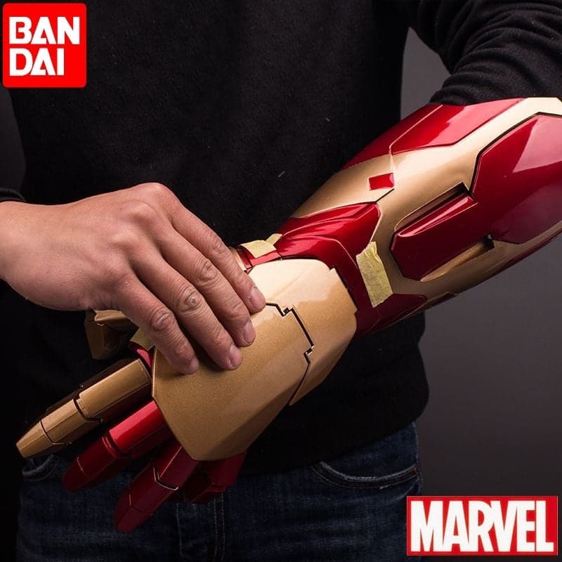 Hot Mk43 Avengers Marvel 1:1 Iron Man Glowing Arm Gloves Cosplay Performance Props Wearable Figure Toys Gifts