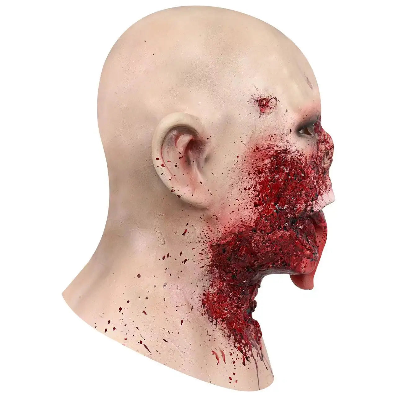 Zombie Tongue Latex Mask for Halloween, Melting Face, Walking Dead, Scary Costume Props