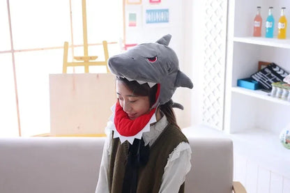 Cap Decor Coronet Headgear Headdress Funny Shark Dinosaur Toys PP Cotton Doll Cute Plush Toy Adult Plushs Hat