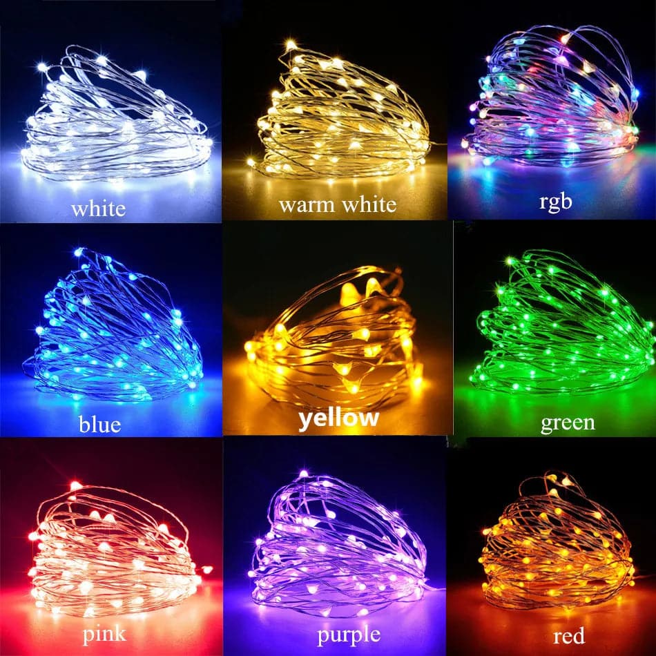 10M Led Fairy Lights Copper Wire String Holiday Outdoor Lamp Garland Christmas Tree Wedding Party Decoration LED String Lights