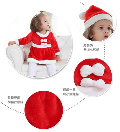 Christmas Kids Santa Claus Costume Toddler Baby Children Red Xmas Clothes Party Red Dress Up Clothes for Boys Girls New Year Set