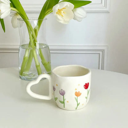 Cute Ceramic Coffee Mugs - Love Handle Cups for a Refreshing Morning