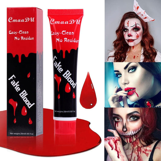 1 Piece Body Paint Fake Blood Face Make Up Scary Halloween Wound Bruises Fake Scars for Cosplay Makeup Fancy Carnival Party 28ML