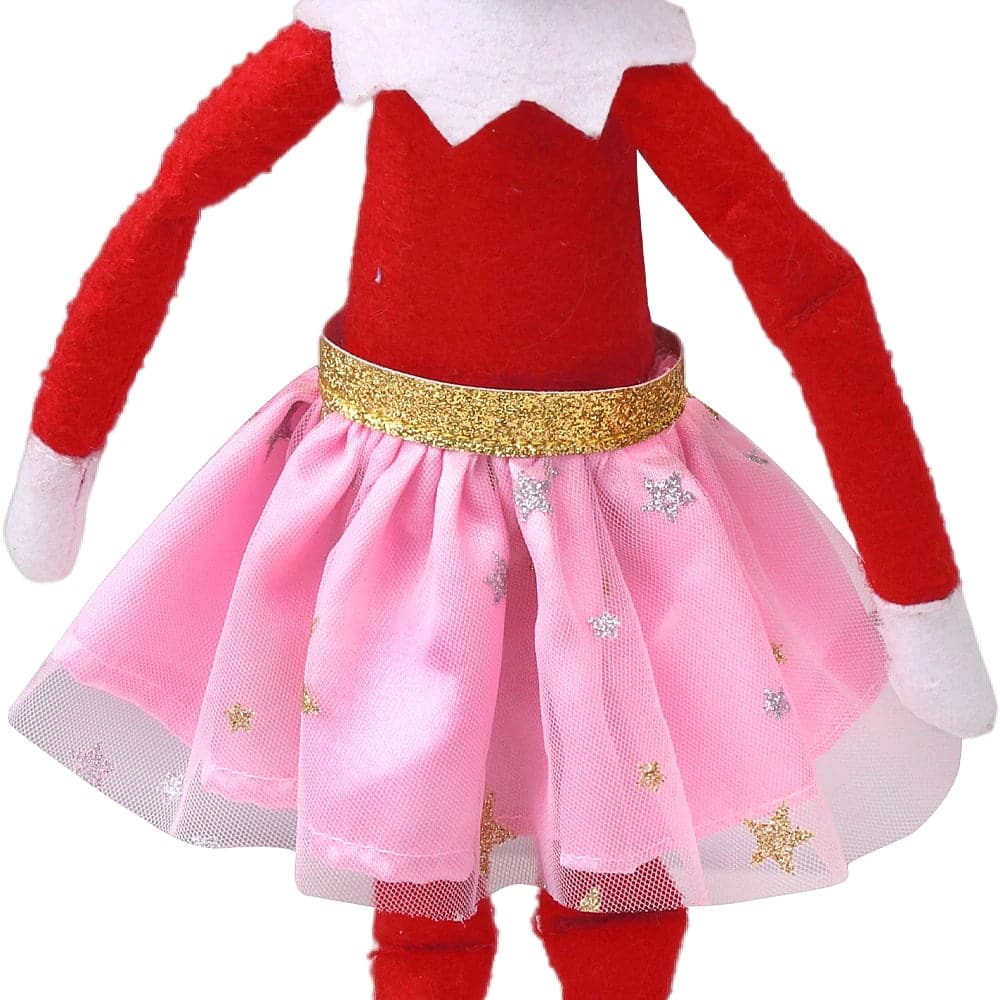 4Pcs/Set=Skirts + Pajamas Elf on Shelf Accessories Pink Series Mermaid Tail Plush Coat for Christmas Elfs Doll Toys Accessories