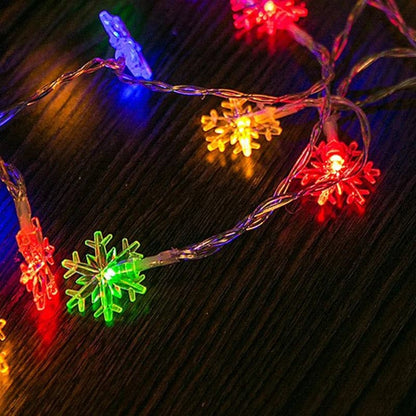 Led Snowflake Fairy String Lights Christmas Tree Toppers Party Bedroom Outdoor Decorations Usb Small Colored Lights New Year