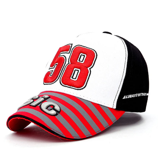 Moto GP Men Women Baseball Cap 58 Marco Simoncelli Motorcycle Racer Snapback Hip Hop Cotton Sun Visor Dad Trucker Hats H032