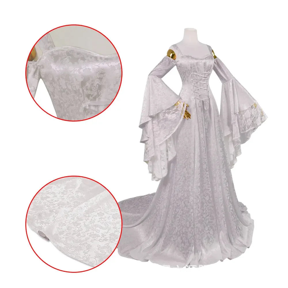 Victorian Costume Medieval Queen Princess Dress Renaissance Women Halloween Royal Wedding Bridal Gown Forest Dress For Adult