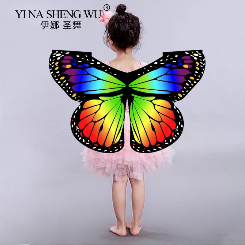 Kids Butterfly Performance Wings Cosplay Accessories Halloween Carnival Props Wing Costumes For Girls Boys Cloak Party FavorGift