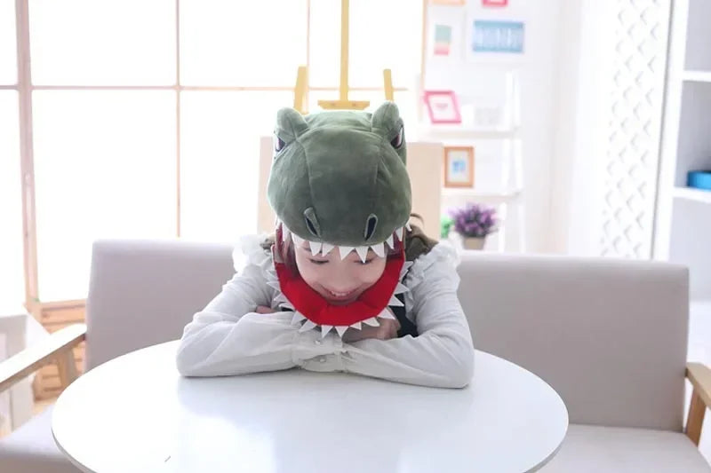 Cap Decor Coronet Headgear Headdress Funny Shark Dinosaur Toys PP Cotton Doll Cute Plush Toy Adult Plushs Hat