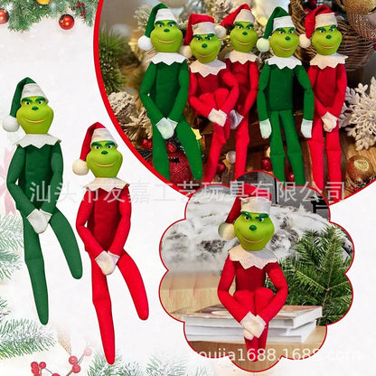 Christmas Green EIF Doll Monster Grinchhed Toys For Children Xmas New Year Decoration Gift