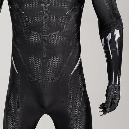 Movie Black SuperHero Costume Lycra Panther Cosplay Jumpsuit 3D Printed Halloween Costume Spandex Bodysuit Zentai  with Mask