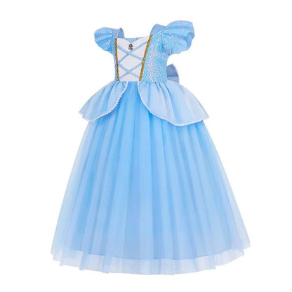 Disney Girl Cinderella Cosplay Dress Up Clothes For Girls Halloween Carnival Party Princess Costume Kids Birthday Wedding Gown