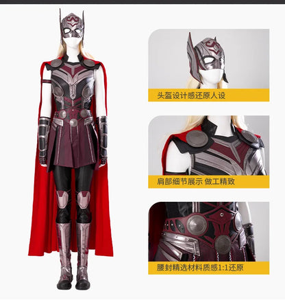 Superhero Lady Thor Cosplay Costume Jane Foster Outfits Women Armor Suit for Halloween Carnival Party Custom Size