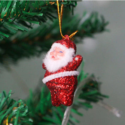 Christmas Ornament 6PCS Gold Powder Six Colors Santa Claus Pendant Christmas Decoration Gifts