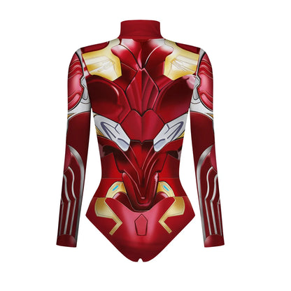 2024 New Superhero Bodysuit for Women Men Spiderman Iron Man Cosplay 3D Print Long Sleeve Swimsuit Adult Carnival Costume