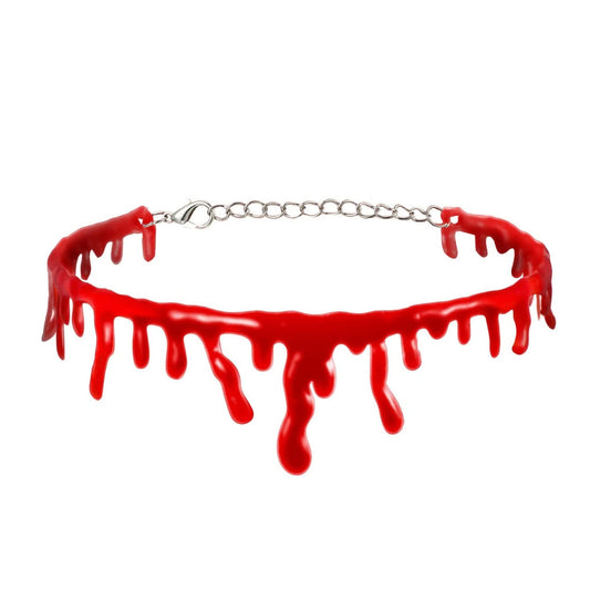 Halloween Decoration Horror Blood Drip Necklace Fake Blood Vampire Fancy Joker Choker Costume Necklaces Party Accessories