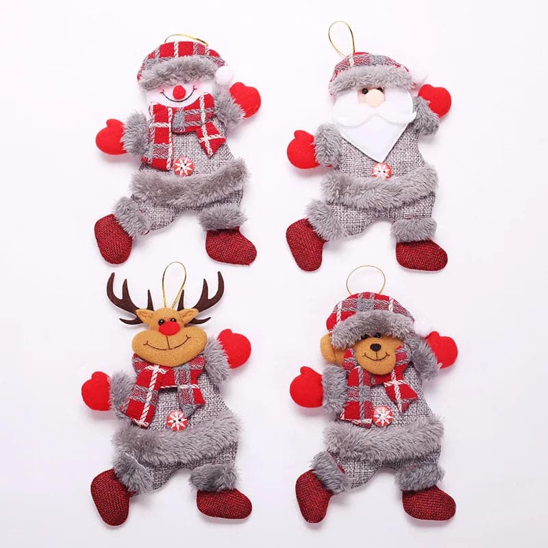 Santa Claus Snowman Deer Bear Fabric Doll Hanging Gift Christmas Tree Accessories Merry Christmas Decor for Home Xmas Ornaments
