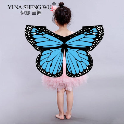 Kids Butterfly Performance Wings Cosplay Accessories Halloween Carnival Props Wing Costumes For Girls Boys Cloak Party FavorGift