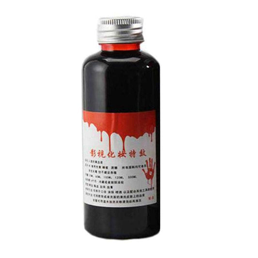 200ML Fake Blood Halloween Vampire Zombie Blood Props Cosplay Makeup, Atmosphere Simulation Props Blood Splash Safe Washable