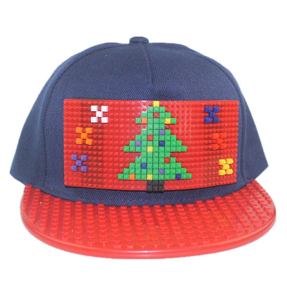 Cartoon Patchwork Baseball Caps DIY Blocks Snapback Hats Hip Hop Hat for Men Women Detachable Pixels Dad Hats Cap Kids Adults