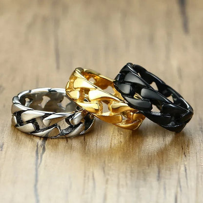 Delicate Vintage Rings for Men - Cuban Link Chain Ring