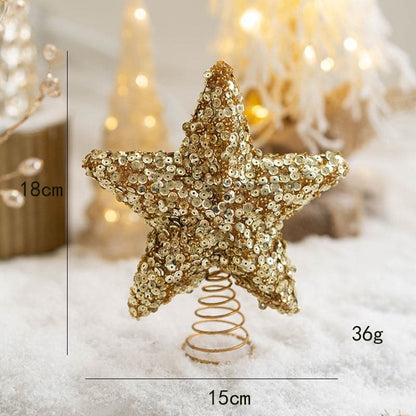 Christmas Ball Painted Ball Golden Silvery Champagne Glitter Stars Christmas Tree Hanging Window Decoration Small Gifts Toys