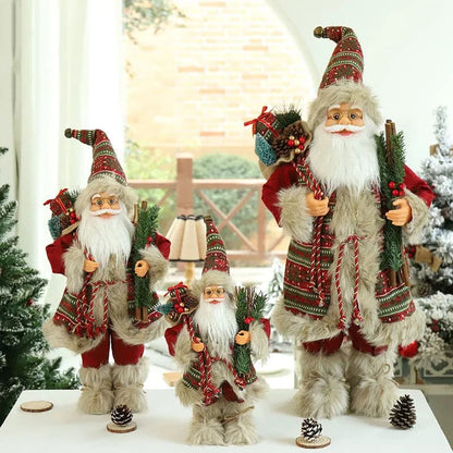 Christmas Large Santa Claus Dolls Ornaments Standing Santa Figurine Doll Christmas Home Decoration Kids Gift navidad home decor