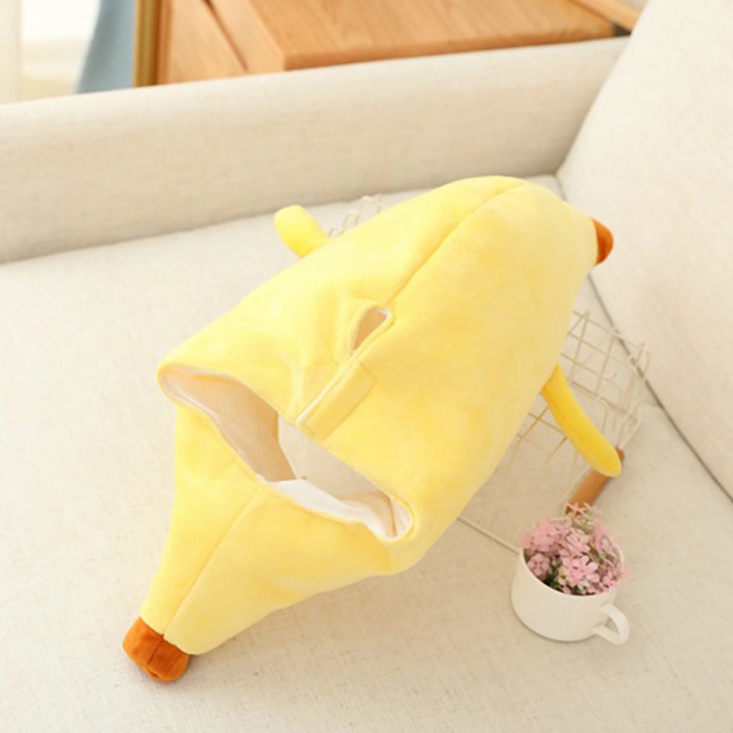 Funny Banana Fruits Plush Hat Christmas Cosplay Party Costume Cap Winter Headwear Photo Prop New Year Accessories 2024