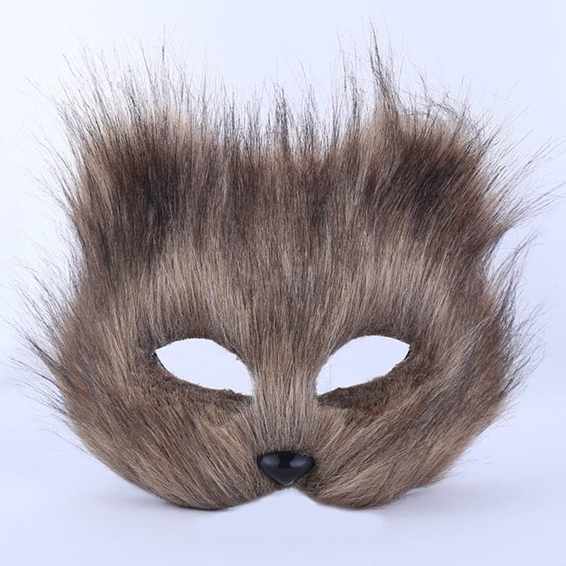 Furry Fox Masks Half Face Eye Mask Cosplay Props Halloween Christmas Carnival Party Animal Cosplay Mask Masquerade Accessories