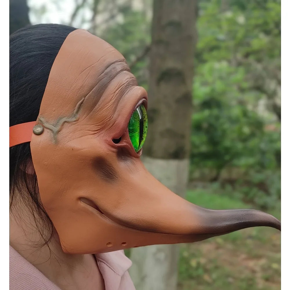 New Funny One-eyed Monster Long-billed Monster Bird Halloween Latex Half-face Mask Party Scary Mask